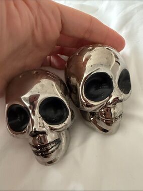 CB2 Chrome Skull Salt & Pepper Shakers